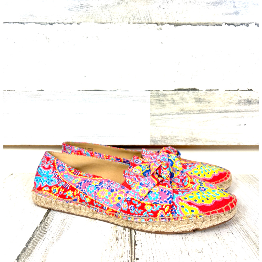 Talbots Womens 7.5 Multicolor Izzy Knot Medallion Espadrille Shoes NEW